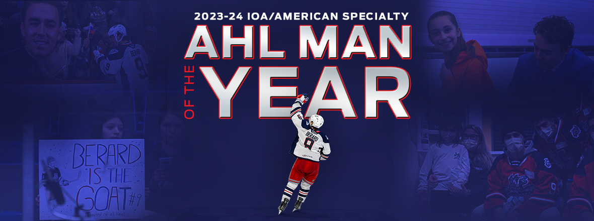 BRETT BERARD NAMED WOLF PACK’S IOA/AMERICAN SPECIALTY AHL MAN OF THE YEAR AWARD WINNER