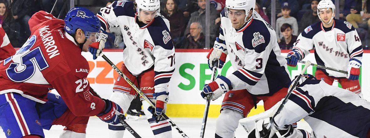 Rough first Period Hampers Wolf Pack in Laval