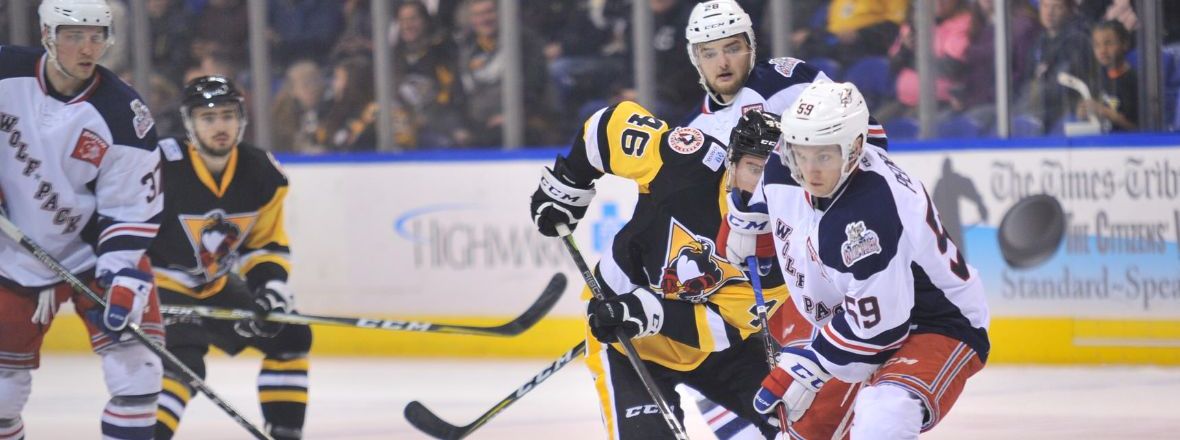 Sprong's Hat Trick Powers Penguins past Wolf Pack