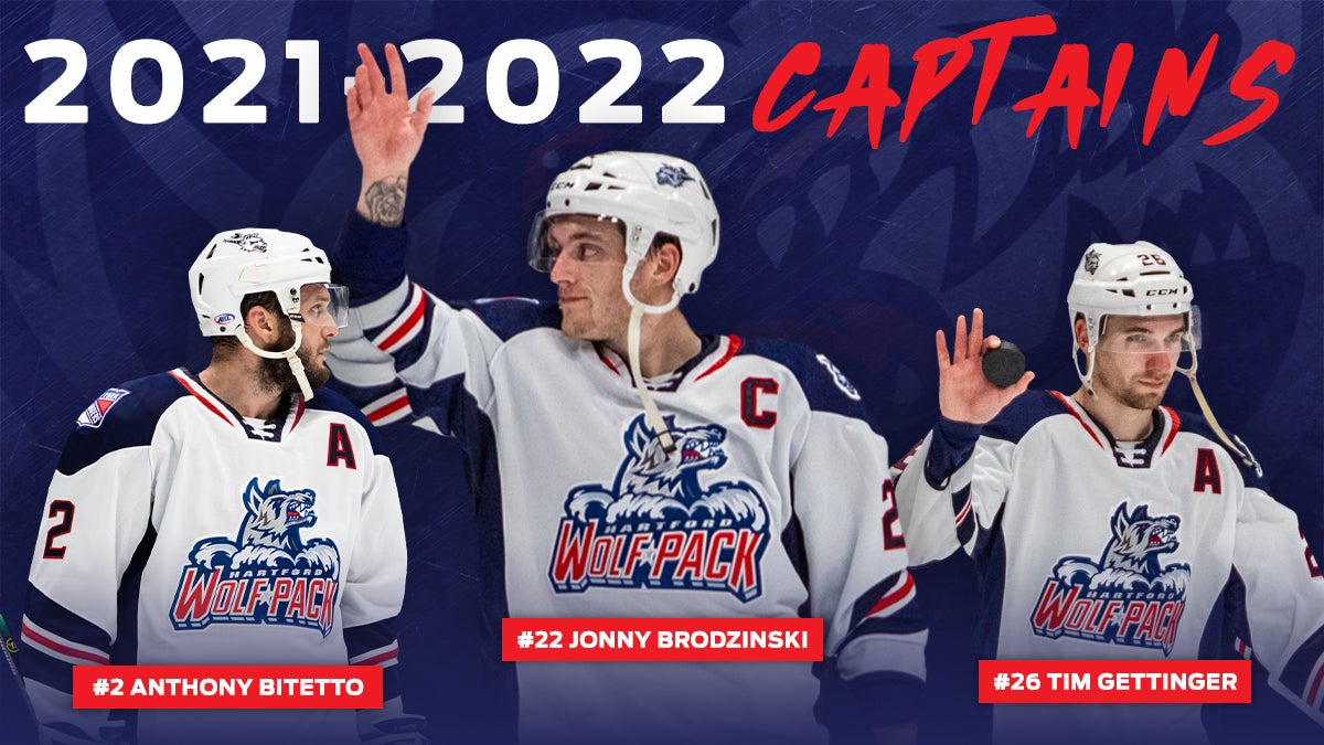 WOLF PACK NAME JONNY BRODZINSKI CAPTAIN, TIM GETTINGER AND ANTHONY BITETTO ALTERNATE CAPTAINS