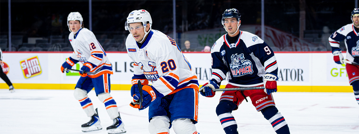 WOLF PACK LOSE 5-4 TO HAMMERS IN OVERTIME