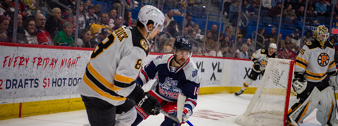 WOLF PACK ADVANCE TO ATLANTIC DIVISION FINALS AS GARAND BLANKS BRUINS IN 4-0 WIN