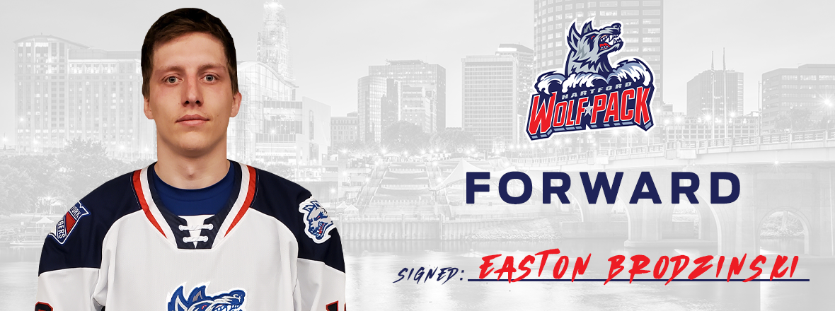 WOLF PACK AND FORWARD EASTON BRODZINSKI AGREE TO TERMS ON A ONE-YEAR AHL CONTRACT