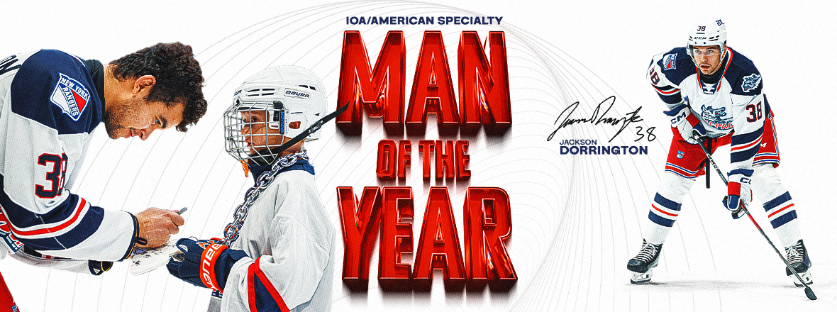 JACKSON DORRINGTON NAMED WOLF PACK’S IOA/AMERICAN SPECIALTY AHL MAN OF THE YEAR AWARD WINNER