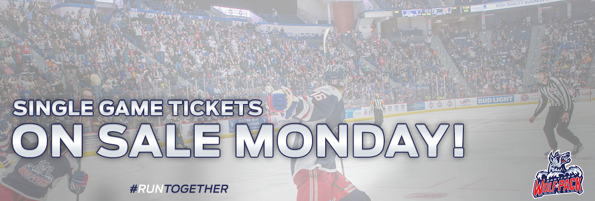 HARTFORD WOLF PACK SINGLE-GAME TICKETS TO GO ON SALE MONDAY, SEPTEMBER 18TH