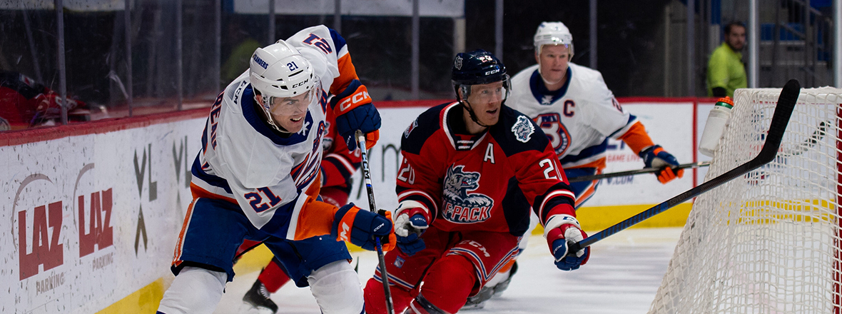 ALEX BELZILE’S TWO THIRD PERIOD GOALS NOT ENOUGH AS ISLANDERS EDGE WOLF PACK 5-4