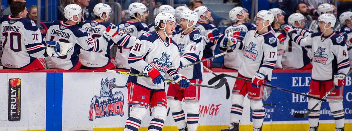 BLAIS POTS TWO GOALS TO LEAD WOLF PACK PAST COMETS 4-3